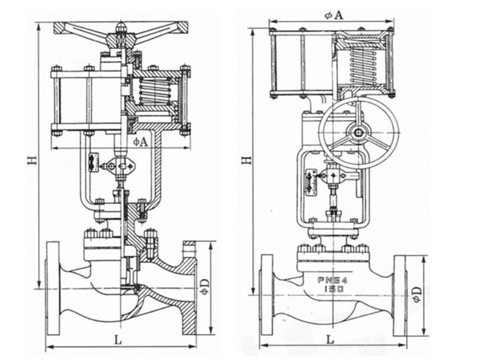 氣動帶手動活塞式切斷閥結(jié)構(gòu)圖
